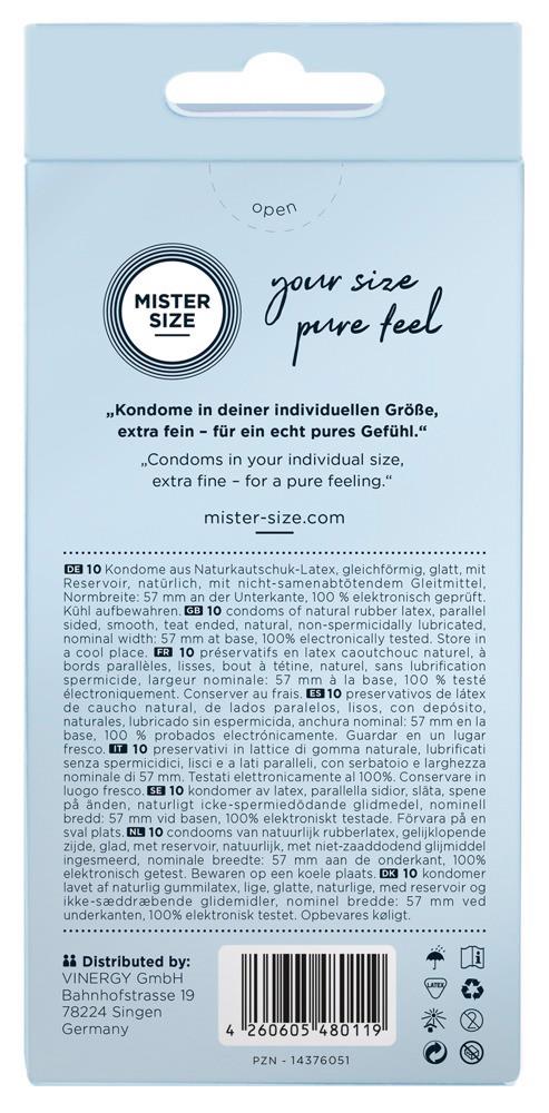 Prezerwatywy Mister Size 57 mm – cienkie 0,05 mm, 10 szt. — zdjęcie 3