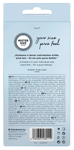 Prezerwatywy Mister Size 57 mm – cienkie 0,05 mm, 10 szt. — zdjęcie 3