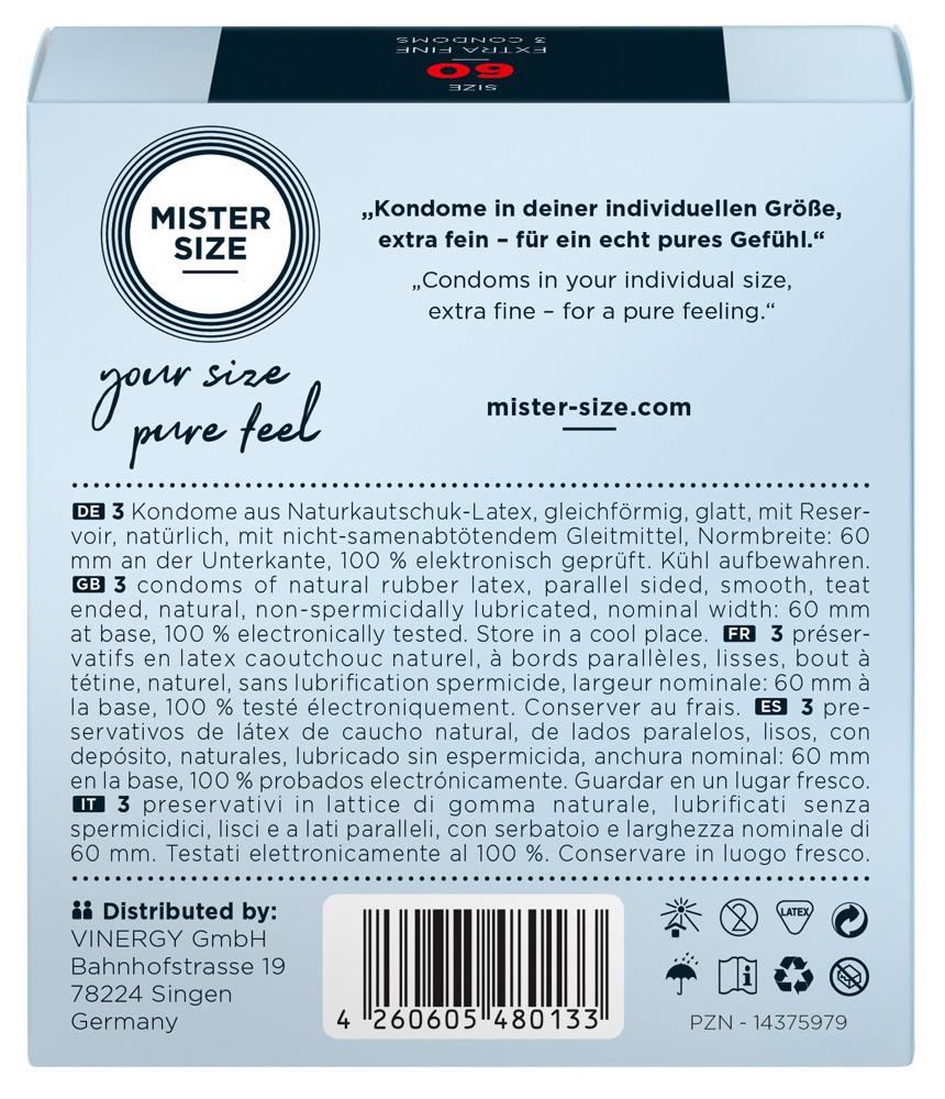 Prezerwatywy Mister Size 60 mm – cienkie 0,05 mm, 3 szt. — zdjęcie 3