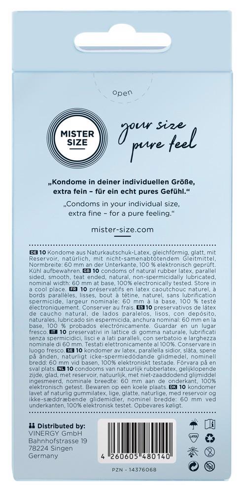 Prezerwatywy Mister Size 60 mm – cienkie 0,05 mm, 10 szt. — zdjęcie 3