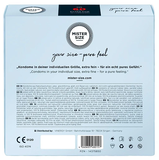 Prezerwatywy Mister Size 60 mm – cienkie 0,05 mm, 36 szt. — zdjęcie 3