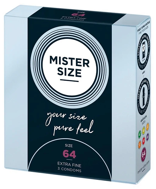 Prezerwatywy Mister Size 64 mm – cienkie 0,06 mm, 3 szt. — zdjęcie 2