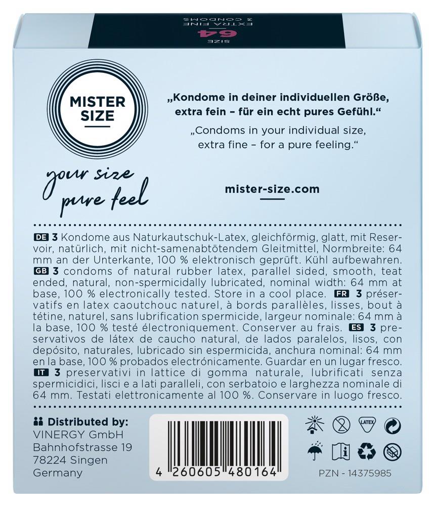 Prezerwatywy Mister Size 64 mm – cienkie 0,06 mm, 3 szt. — zdjęcie 3