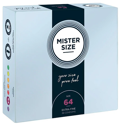 Prezerwatywy Mister Size 64 mm – cienkie 0,06 mm, 36 szt.