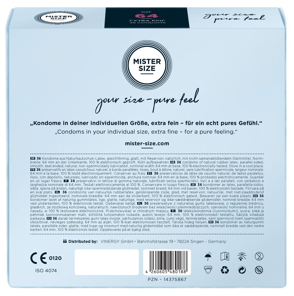 Prezerwatywy Mister Size 64 mm – cienkie 0,06 mm, 36 szt. — zdjęcie 3