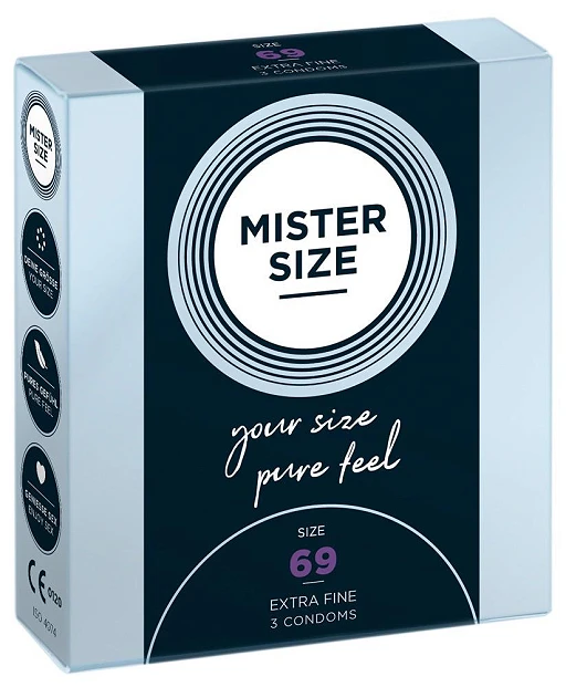 Prezerwatywy Mister Size 69 mm – cienkie 0,06 mm, 3 szt. — zdjęcie 2