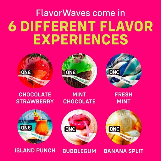 Prezerwatywy ONE Flavor Waves x12 – smakowe, 53 mm — zdjęcie 2