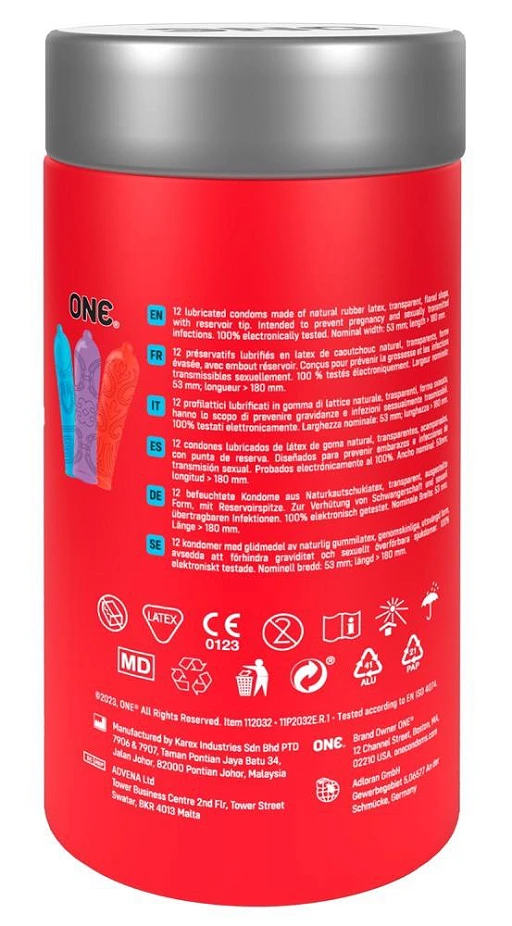 Prezerwatywy ONE Tattoo Touch – prążkowane, 12 szt. — zdjęcie 8