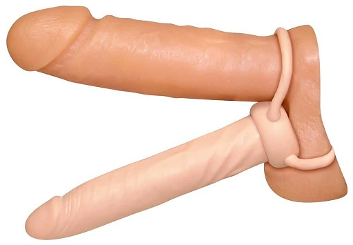 Dildo strap-on 16 cm - pętla na penisa i pierścień na jądra — zdjęcie 2