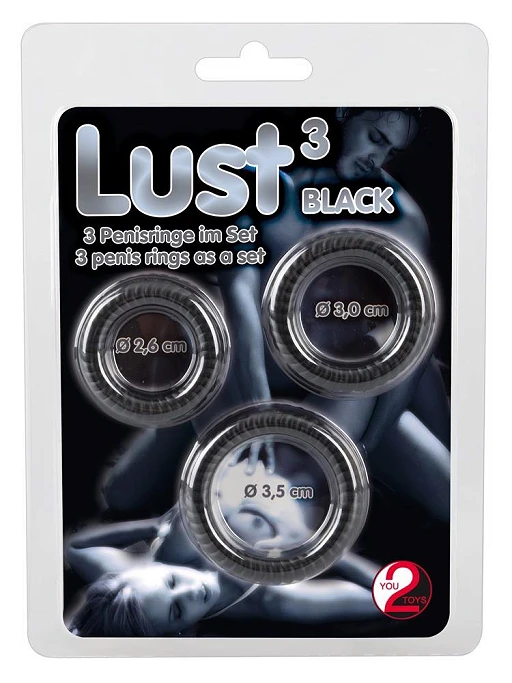 Pierścień erekcyjny Lust 3 - silikon, rozciągliwy