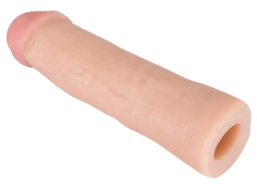 Nakładka na penisa – cielista, TPE, 22 cm długości