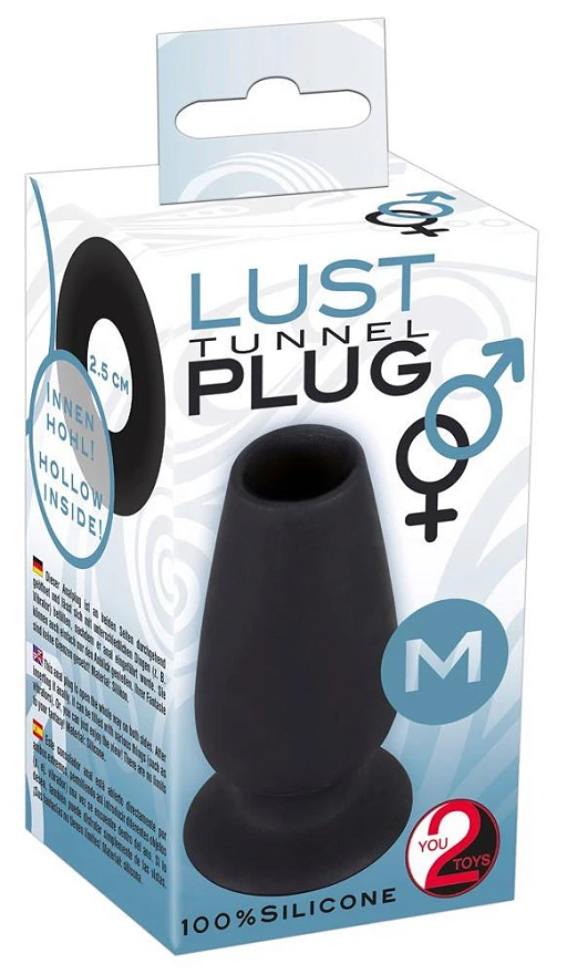 Korek analny Lust Tunnel M – pusty w środku, silikon, 10 cm — zdjęcie 6