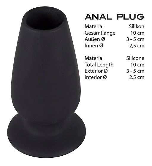 Korek analny Lust Tunnel M – pusty w środku, silikon, 10 cm — zdjęcie 5