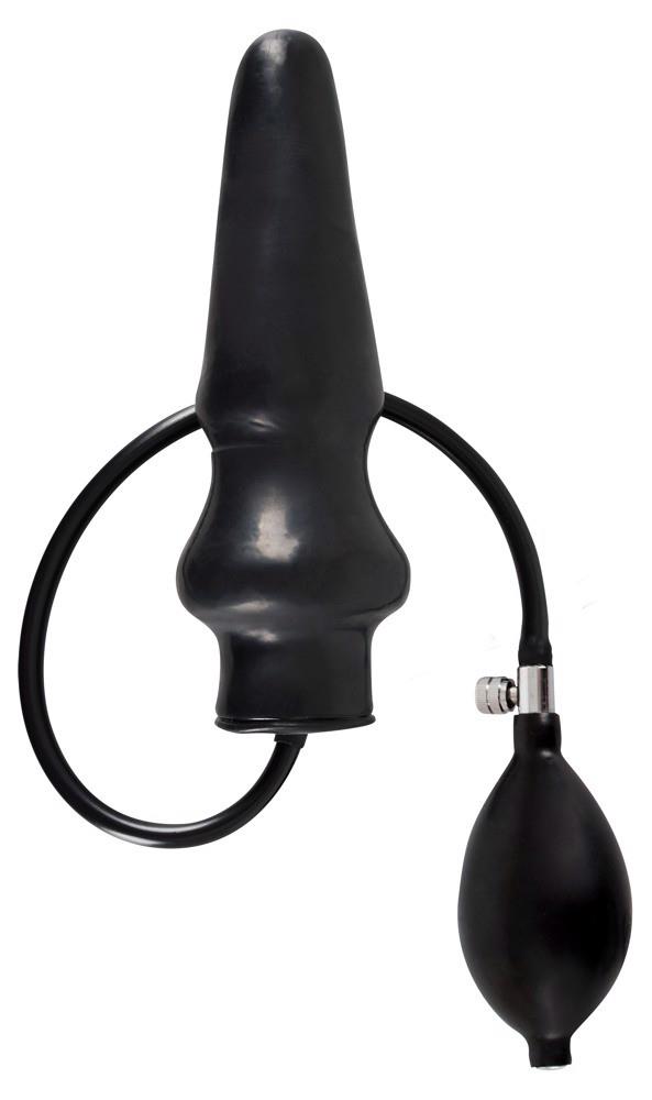Korek analny pompowany – czarny lateks, średnica do 9,6 cm — zdjęcie 2