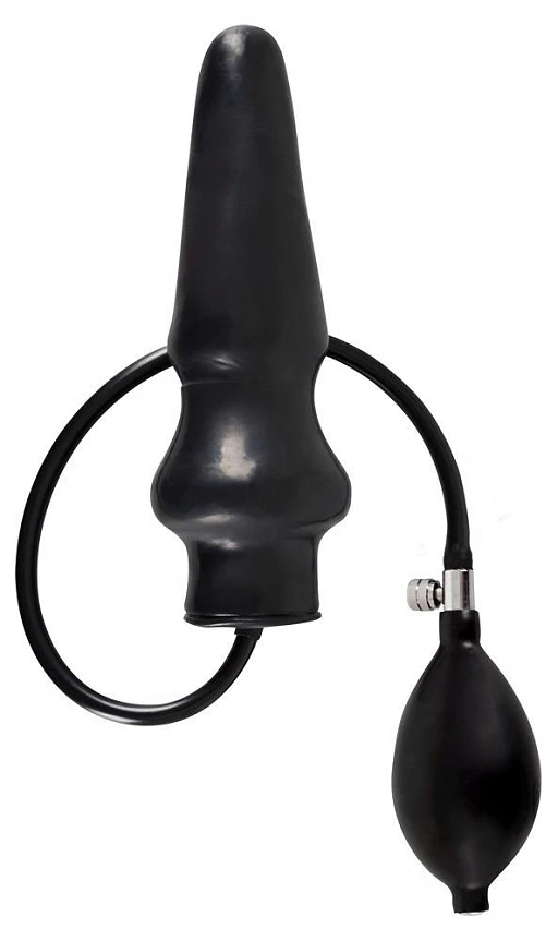 Korek analny pompowany – czarny lateks, średnica do 9,6 cm — zdjęcie 2