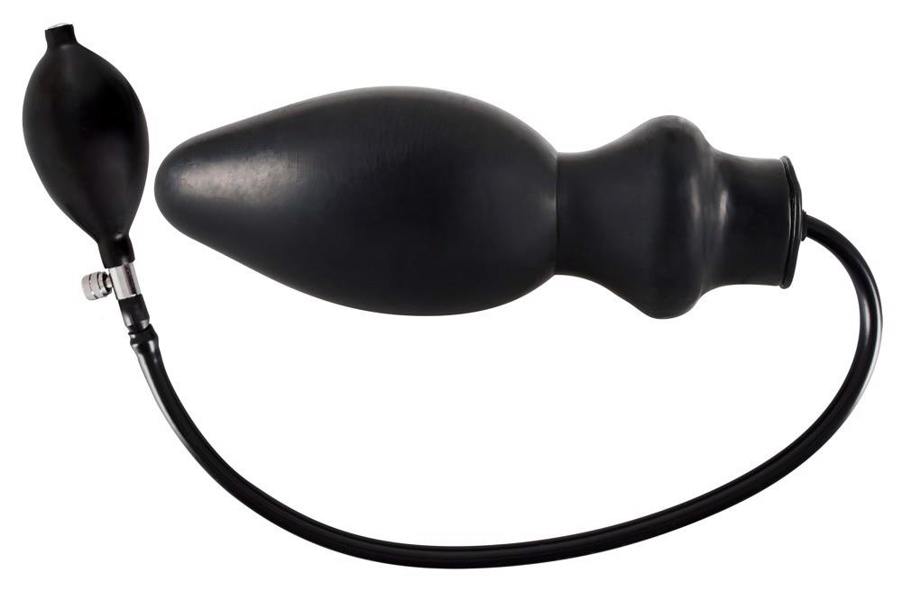 Korek analny pompowany – czarny lateks, średnica do 9,6 cm — zdjęcie 1