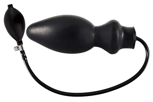 Korek analny pompowany – czarny lateks, średnica do 9,6 cm