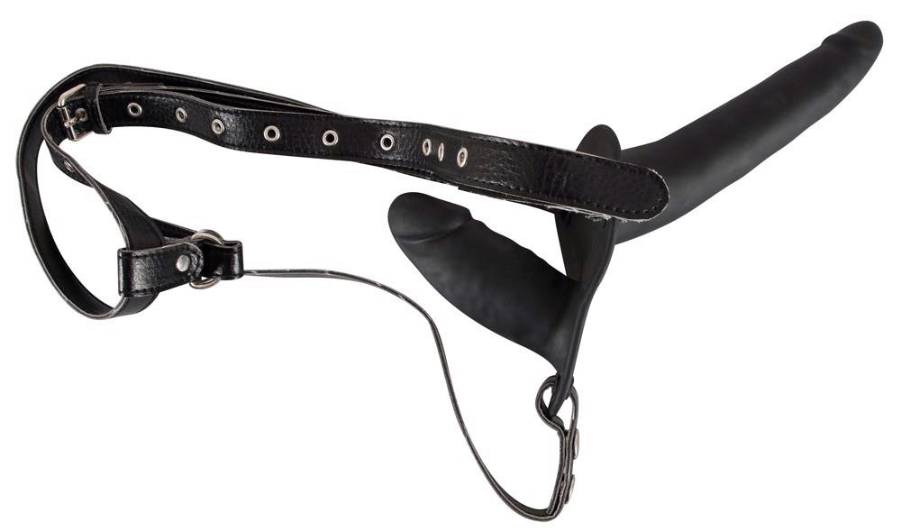 Strap-on podwójny – dwa silikonowe dilda, 15 i 8,5 cm — zdjęcie 1
