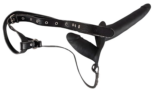 Strap-on podwójny – dwa silikonowe dilda, 15 i 8,5 cm