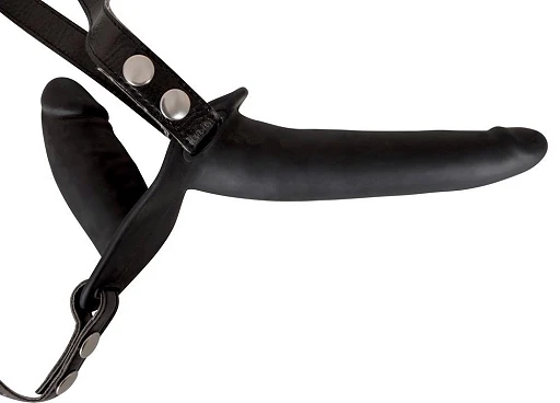 Strap-on podwójny – dwa silikonowe dilda, 15 i 8,5 cm — zdjęcie 2
