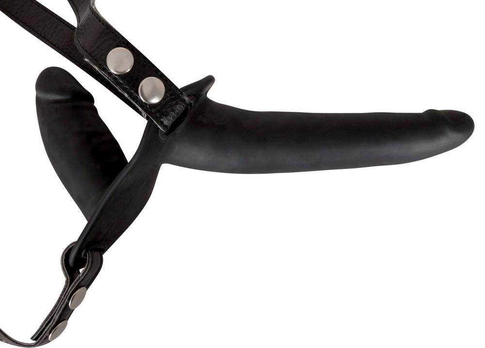 Strap-on podwójny – dwa silikonowe dilda, 15 i 8,5 cm — zdjęcie 3