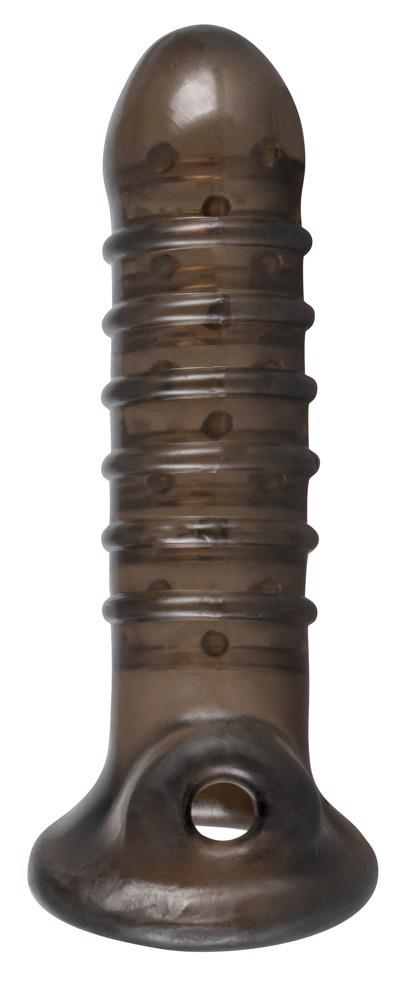 Nakładka na penisa – zamknięta, z otworem na jądra, 18 cm — zdjęcie 1