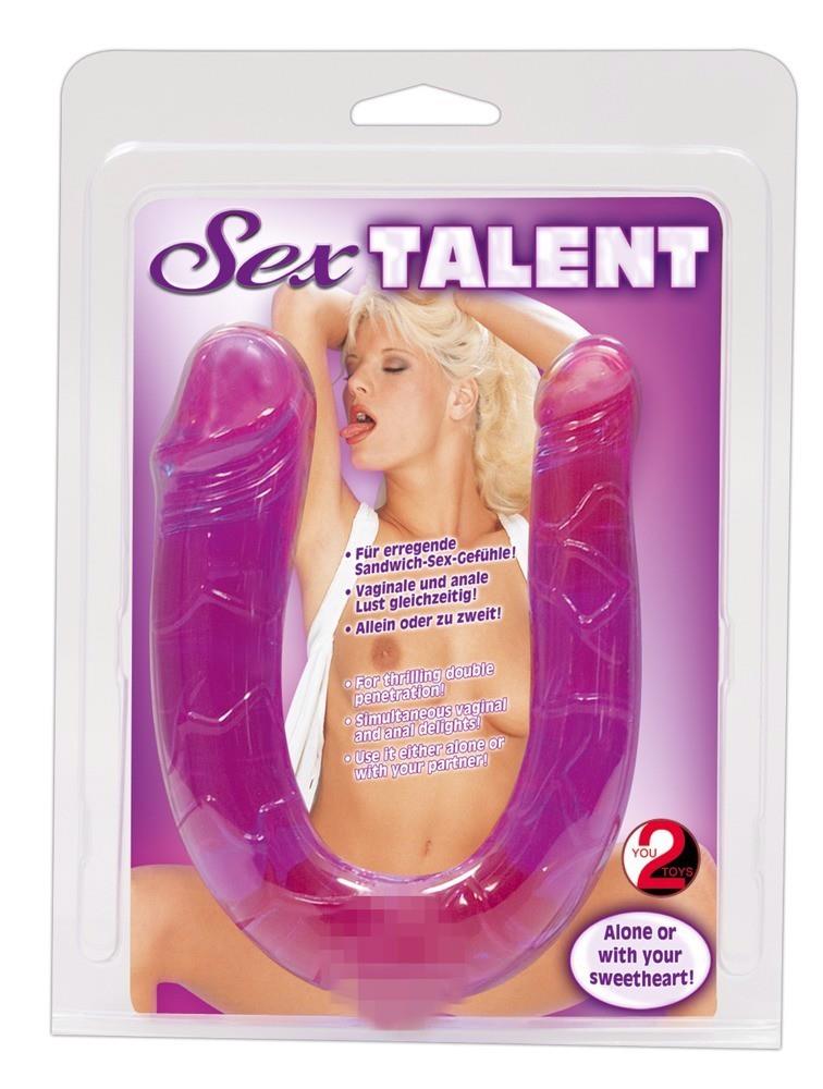 Podwójne dildo Sex Talent – 29 cm, fioletowe PVC — zdjęcie 1