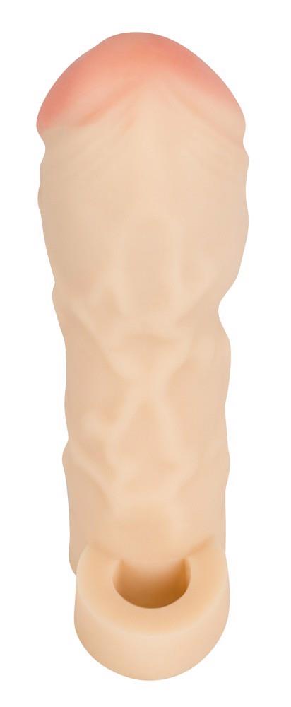 Nakładka na penisa z pierścieniem na jądra – żyłkowana, 17 cm — zdjęcie 2