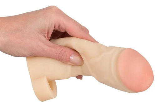 Nakładka na penisa z pierścieniem na jądra – żyłkowana, 17 cm — zdjęcie 6