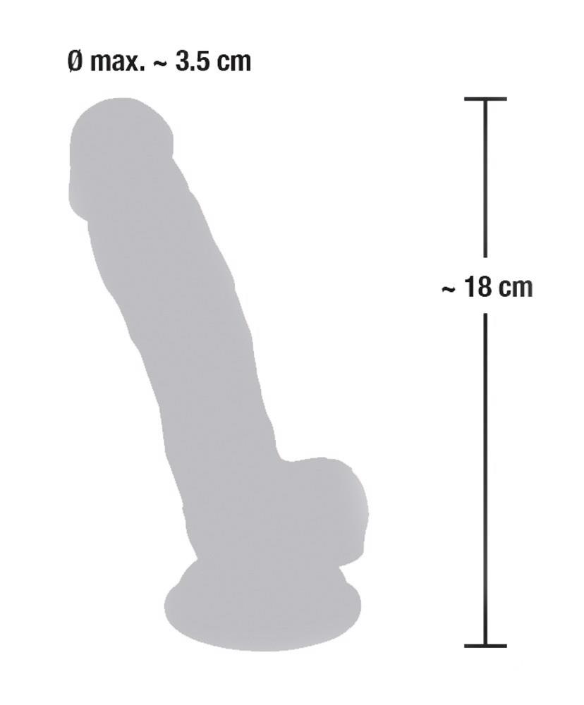 Dildo 18 cm – silikon medyczny, przyssawka, realistyczne — zdjęcie 8
