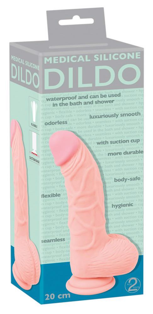Dildo 20 cm – silikonowe, realistyczne, z przyssawką — zdjęcie 1