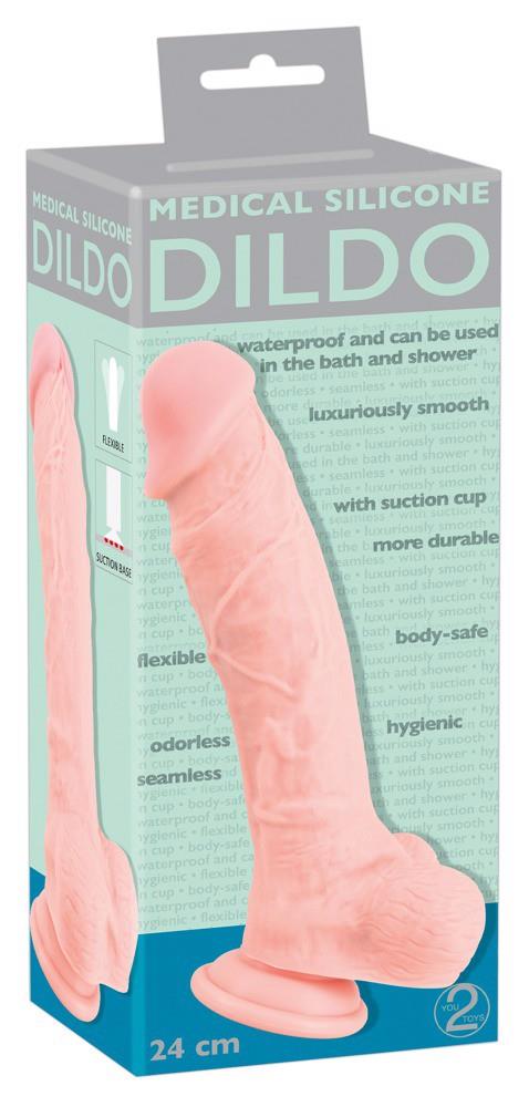 Dildo 24 cm – silikon medyczny, realistyczne, z przyssawką — zdjęcie 1