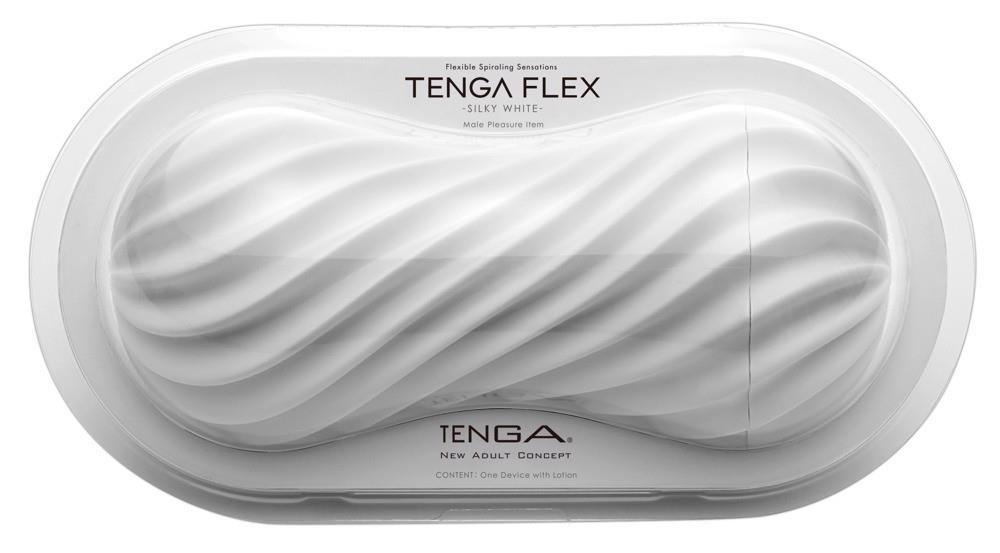 Masturbator Tenga Flex Silky White – spiralna obudowa, 15,5 cm — zdjęcie 4