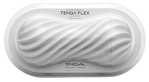 Masturbator Tenga Flex Silky White – spiralna obudowa, 15,5 cm — zdjęcie 4