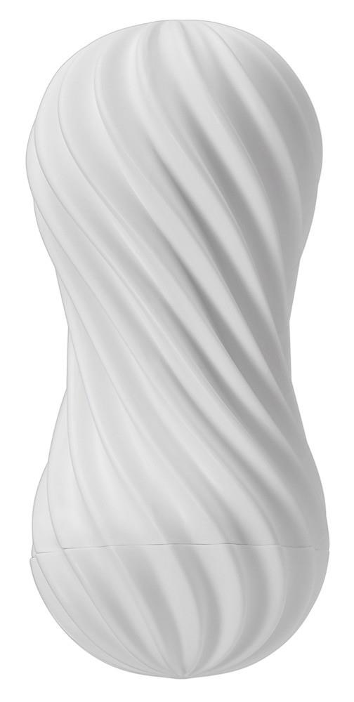 Masturbator Tenga Flex Silky White – spiralna obudowa, 15,5 cm — zdjęcie 1