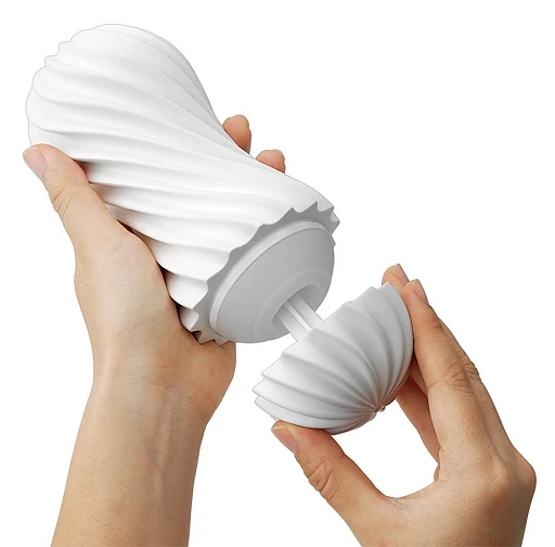 Masturbator Tenga Flex Silky White – spiralna obudowa, 15,5 cm — zdjęcie 2