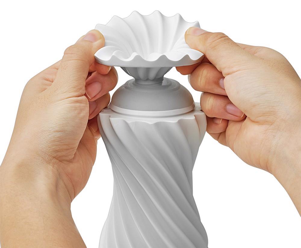 Masturbator Tenga Flex Silky White – spiralna obudowa, 15,5 cm — zdjęcie 6
