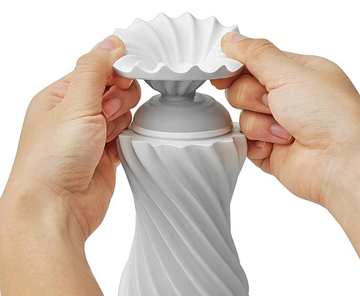 Masturbator Tenga Flex Silky White – spiralna obudowa, 15,5 cm — zdjęcie 6