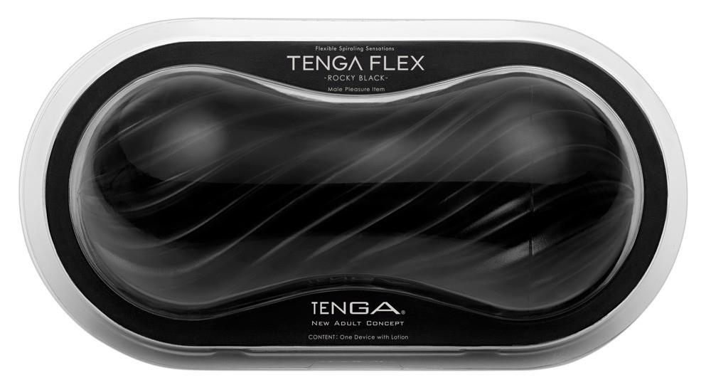 Masturbator Tenga Flex Rocky Black – skręcana powłoka, 16,5 cm — zdjęcie 3