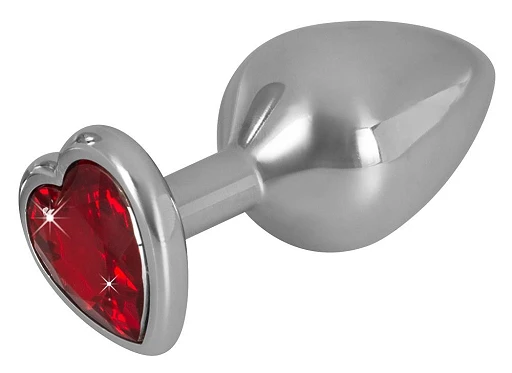 Korek analny Diamond M - aluminium z kryształkiem