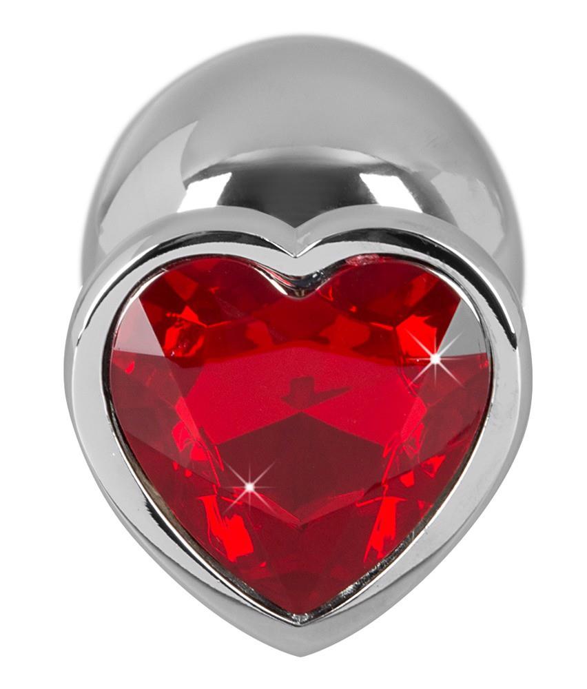 Korek analny Diamond M - aluminium z kryształkiem — zdjęcie 2