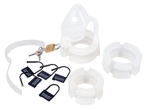 Klatka cnoty Cock Cage Set – 15 elementów, silikon