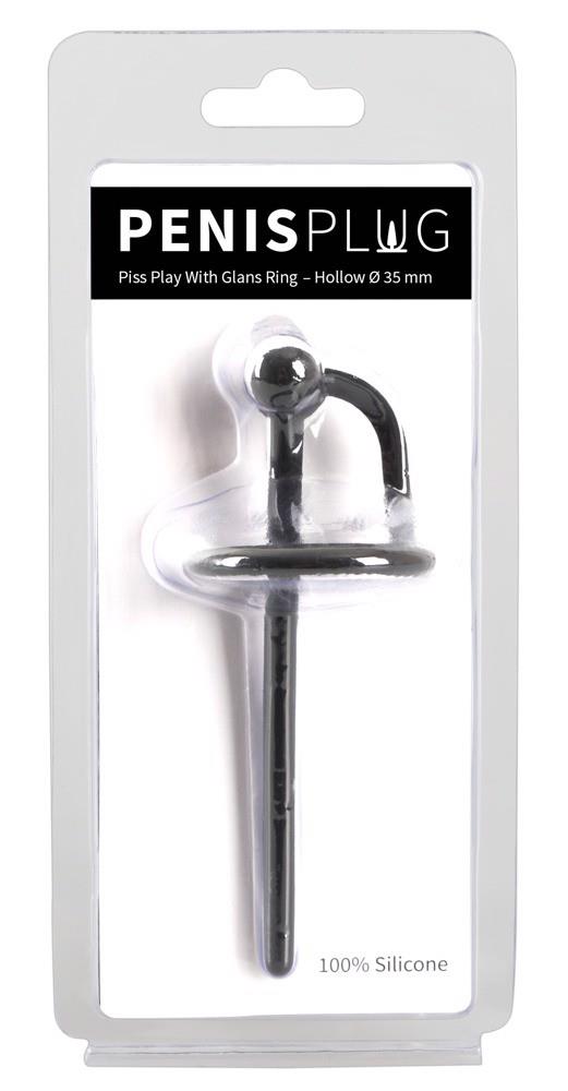 Dylator z pierścieniem na żołądź Piss Play – pusty, 12 cm — zdjęcie 8