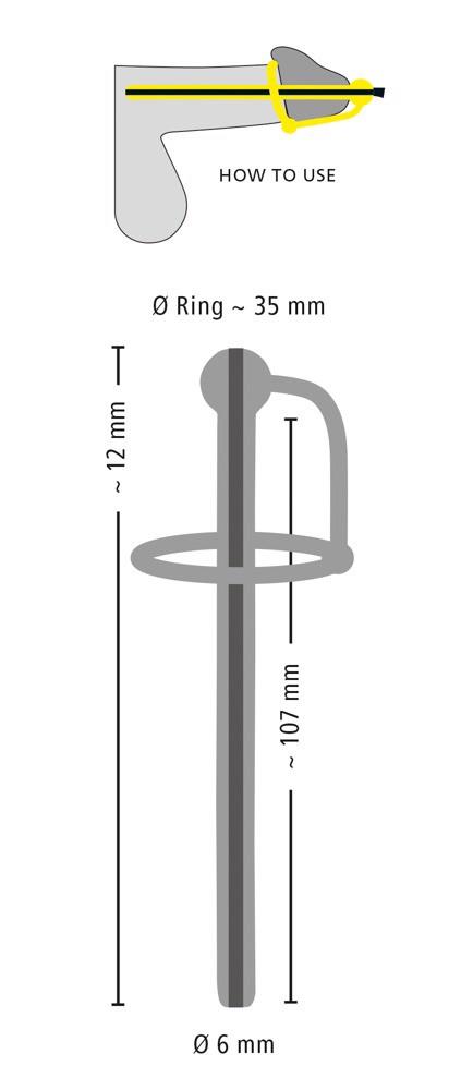 Dylator z pierścieniem na żołądź Piss Play – pusty, 12 cm — zdjęcie 7
