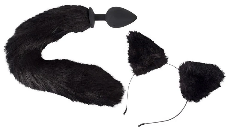 Korek analny Pet Play Plug & Ears L - ogon kota