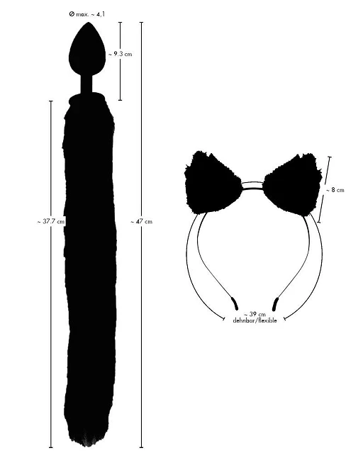 Korek analny Pet Play Plug & Ears L - ogon kota — zdjęcie 8