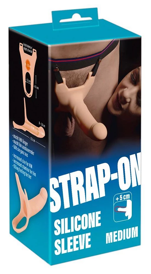 Nakładka strap-on na penisa – silikonowa, przedłuża o 5 cm, medium — zdjęcie 5
