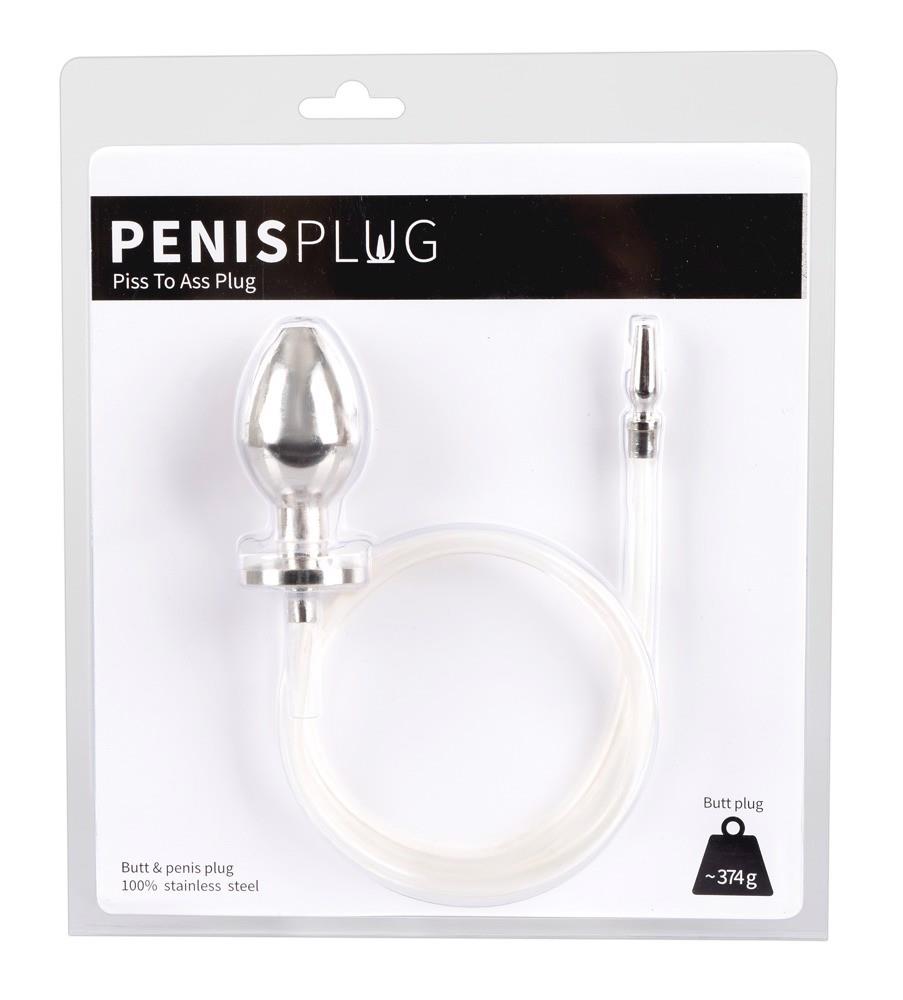 Zestaw plug analny z plugiem do cewki – stal, wąż 62 cm — zdjęcie 5
