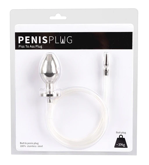 Zestaw plug analny z plugiem do cewki – stal, wąż 62 cm — zdjęcie 5