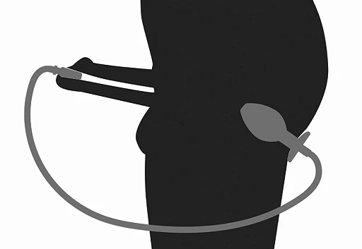 Zestaw plug analny z plugiem do cewki – stal, wąż 62 cm — zdjęcie 4